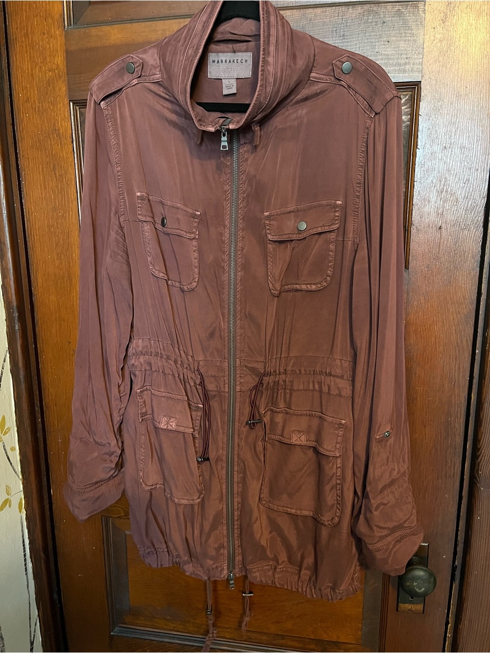 Marrakech Brick Red/ Rust Utility Jacket - Zip Front